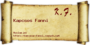 Kapcsos Fanni névjegykártya