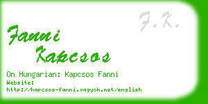 fanni kapcsos business card